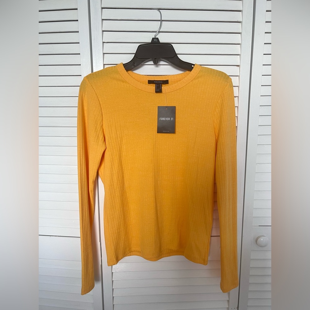 Mustard Yellow Long-Sleeve Forever 21 Top